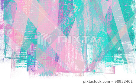 Paint material painted in pink and light blue Paint material painted in pink and light blue 98932401