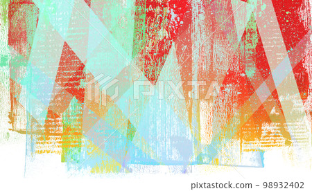 Paint material painted in red and light blue Paint material painted in red and light blue 98932402