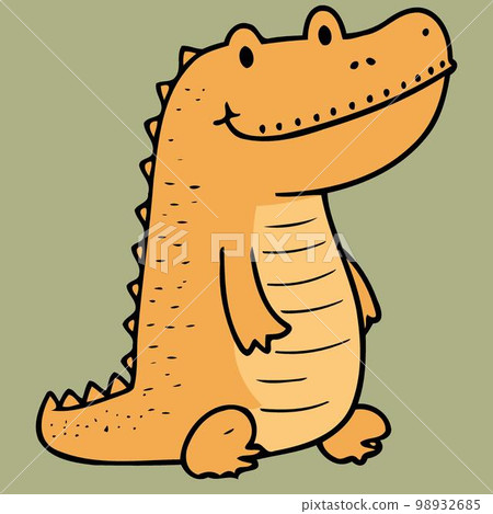 cute crocodile reptile animal body 98932685