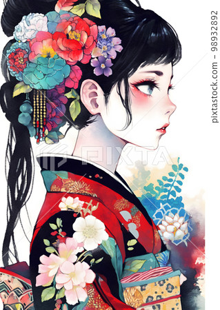 A woman who looks good in a glossy kimono Illustration "AI-generated image" A woman who looks good in a glossy kimono Illustration "AI-generated image" 98932892