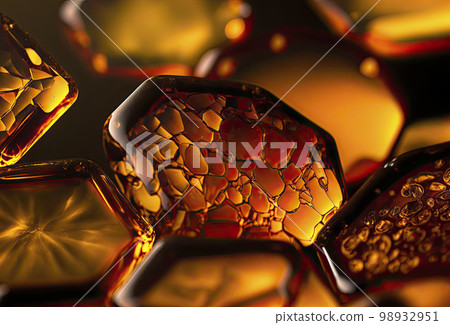 Magic gems close-up. Amber. Generative AI. 98932951