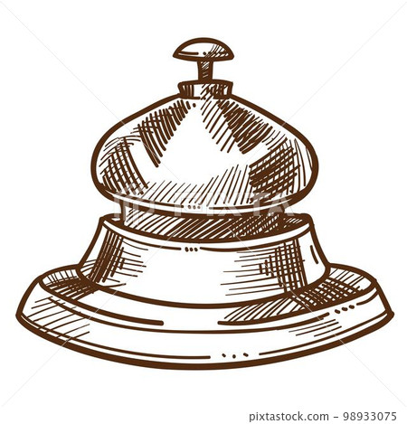 Bell from reception desk isolated sketch hotel staff equipment 98933075