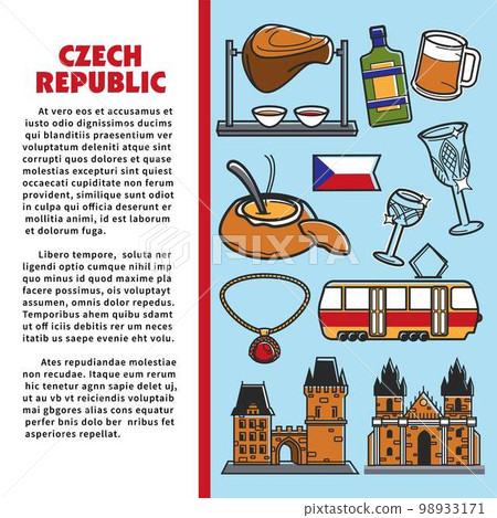 Czech Republic symbol cuisine and architecture traveling and tourism 98933171