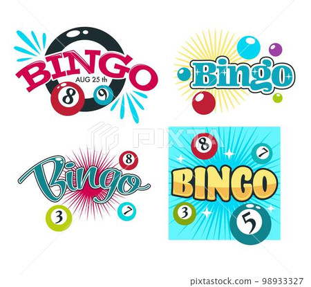 Bingo game gambling equipment balls with numbers isolated icons Bingo game gambling equipment balls with numbers isolated icons 98933327