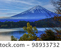 Mount Fuji and colorful autumn leaves 98933732