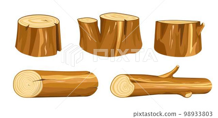 Wood stump and log wooden forest natural materials Wood stump and log wooden forest natural materials 98933803