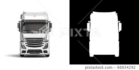 White truck with black inserts with carrying capacity of up to five tons front view 3d render on white with alpha White truck with black inserts with carrying capacity of up to five tons front view 3d render on white with alpha 98934292