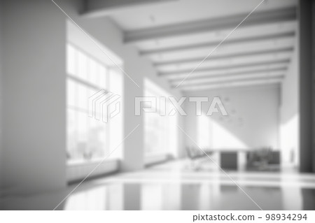 Blur background of empty modern office background . Workspace interior design white color . Blur background of empty modern office background . Workspace interior design white color . 98934294