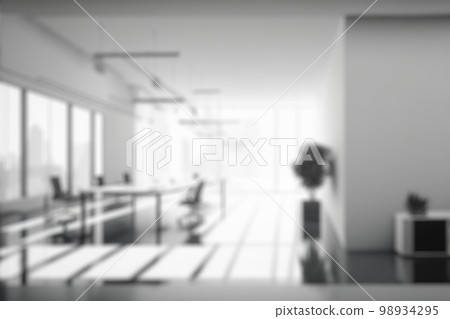 Blur background of empty modern office background . Workspace interior design white color . Blur background of empty modern office background . Workspace interior design white color . 98934295