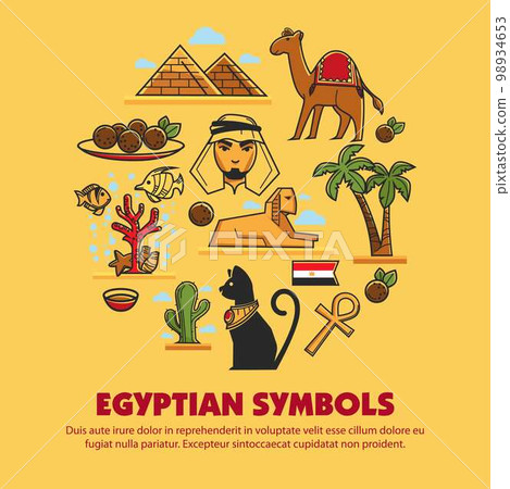 Egyptian symbols travel to Egypt architecture cuisine and animals 98934653