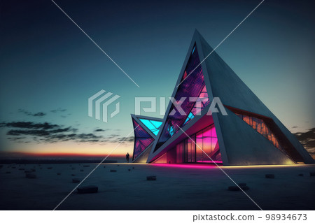 Contemporary architecture design modern hotel or house building exterior 98934673