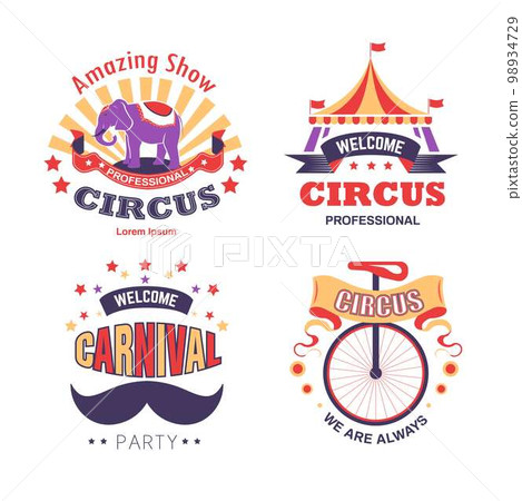 Circus show and carnival party isolated icons performance Circus show and carnival party isolated icons performance 98934729