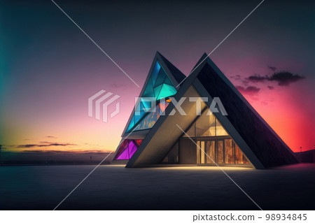 Contemporary architecture design modern hotel or house building exterior 98934845