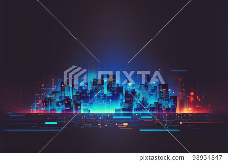Futuristic smart city with internet communication and computer network concept 98934847