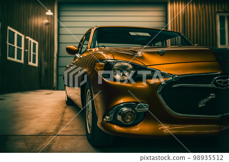 Luxury car park in indoor garage in close up view 98935512