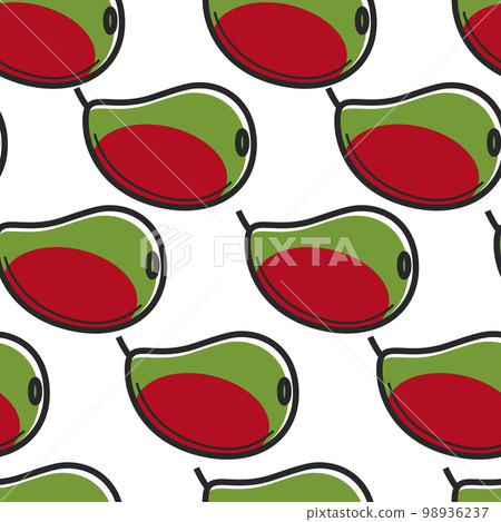 Mango fruit South Africa harvest seamless pattern 98936237