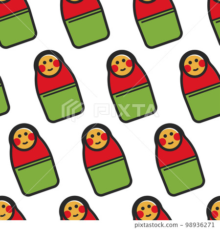 Matrioshka or nesting doll seamless pattern Russian symbol Matrioshka or nesting doll seamless pattern Russian symbol 98936271