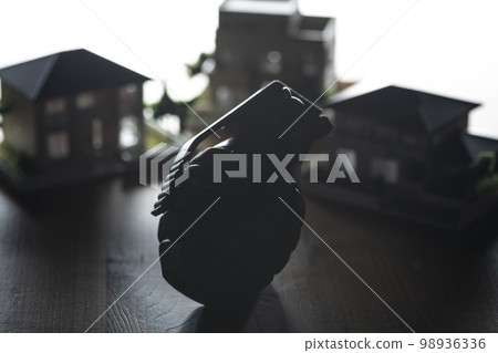 house model and hand grenade house model and hand grenade 98936336