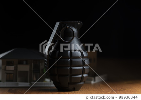house model and hand grenade house model and hand grenade 98936344