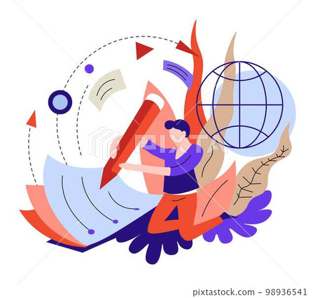 Online education abstract concept knowledge test writing 98936541