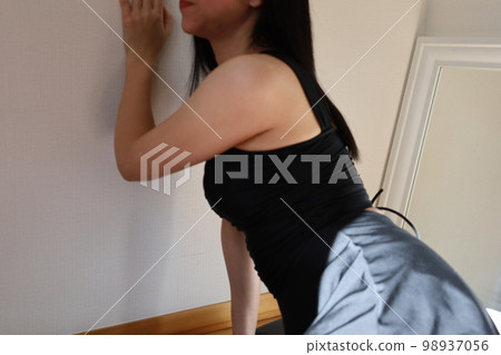 Sexy woman in black leotard #02 98937056