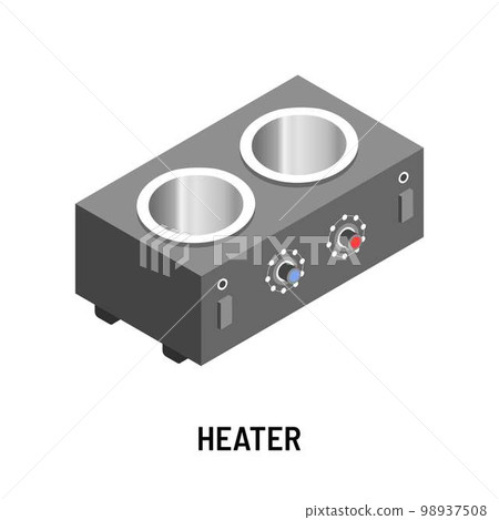 Heater isolated object heating device with temperature regulators Heater isolated object heating device with temperature regulators 98937508