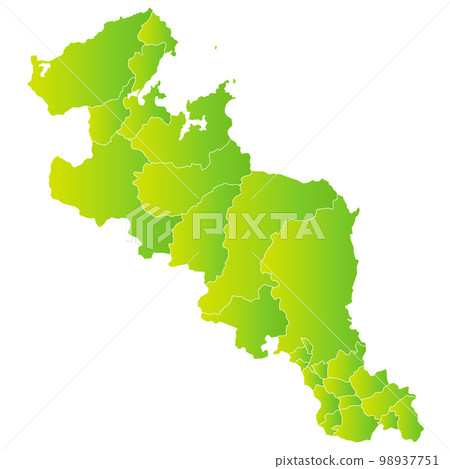 Kyoto Prefecture And Municipalities Map Stock Illustration 98937751   98937751 