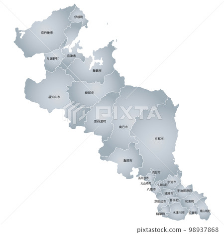 Kyoto prefecture and municipalities map 98937868