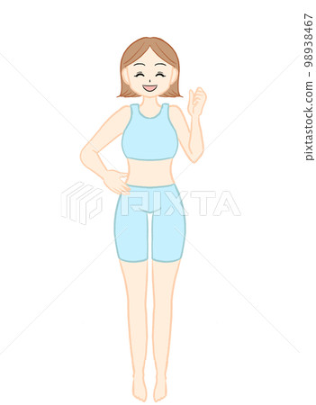 女性/苗條/美麗/節食/成功/前後/單手擺姿勢 女性/苗條/美麗/節食/成功/前後/單手擺姿勢 98938467