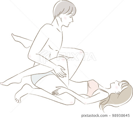 Illustration of a young couple in love (missionary) 98938645