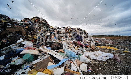 Garbage landfill near a big city. Garbage landfill near a big city. 98938693