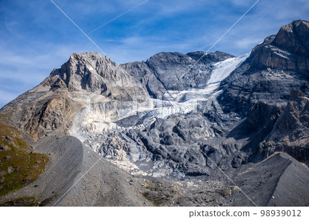 Grande Casse Alpine glacier landscape in French alps Grande Casse Alpine glacier landscape in French alps 98939012
