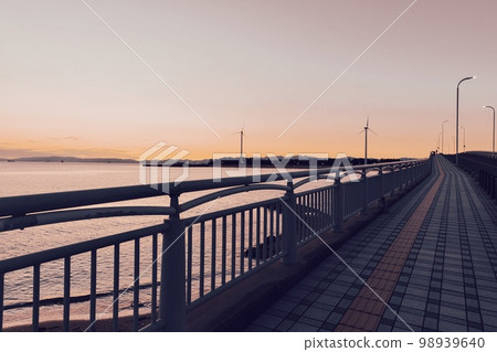 黃昏的知多市新舞子海灘 98939640