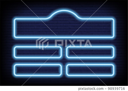 Neon quiz game template. Four options answers for knowledge exam in school, tv show. Vector Illustration 10 eps 98939716
