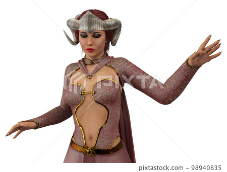 3D Girl with ram horns 3D Girl with ram horns 98940835