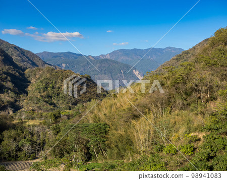 Green mountains and beautiful sky Green mountains and beautiful sky 98941083