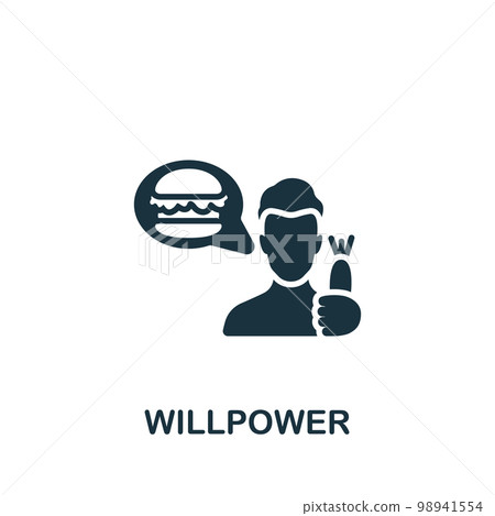 Willpower icon. Monochrome simple sign from core values collection. Willpower icon for logo, templates, web design and infographics. 98941554