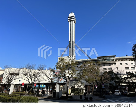 Tower Hall Funabori in Edogawa Ward against the blue sky Tower Hall Funabori in Edogawa Ward against the blue sky 98942114