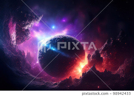 gem of extraterrestrial origin in space, natural resource from another planet in outer space gem of extraterrestrial origin in space, natural resource from another planet in outer space 98942433