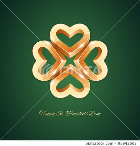 Golden Four-leaf Clover Icon 98942602