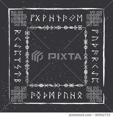 Scandinavian doodle white frame Scandinavian doodle white frame 98942710