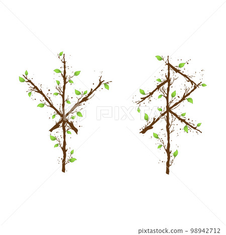 Tree branch viking runes set Tree branch viking runes set 98942712