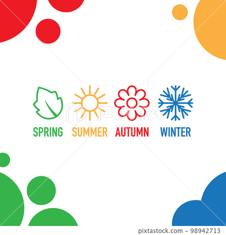 Four nature seasons icons Four nature seasons icons 98942713