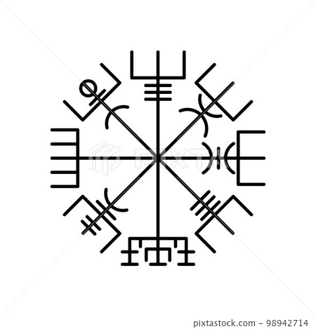 Vegvisir true outline silhouette Vegvisir true outline silhouette 98942714