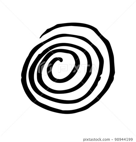 Vector grunge round brush. Spiral artistic element Vector grunge round brush. Spiral artistic element 98944199