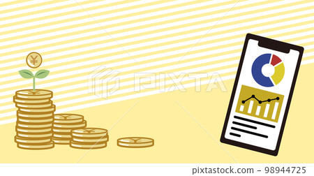 Image background illustration of growing Japanese yen with investment and savings 98944725