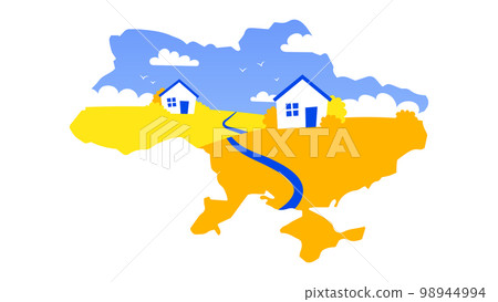 Ukrainian landscape inside the map of Ukraine Ukrainian landscape inside the map of Ukraine 98944994