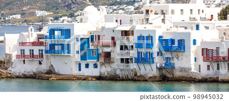 Greek Little Venice, Mykonos, Greece banner Greek Little Venice, Mykonos, Greece banner 98945032