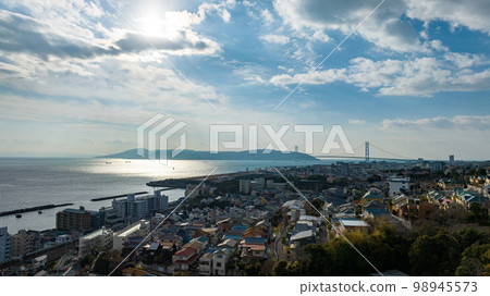 January 2023 Cityscape in the direction of Akashi Kaikyo Bridge from Shio-oue, Tarumi Ward, Kobe City January 2023 Cityscape in the direction of Akashi Kaikyo Bridge from Shio-oue, Tarumi Ward, Kobe City 98945573
