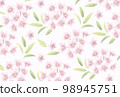 Hand-drawn style cherry blossoms_message card background pattern illustration 98945751